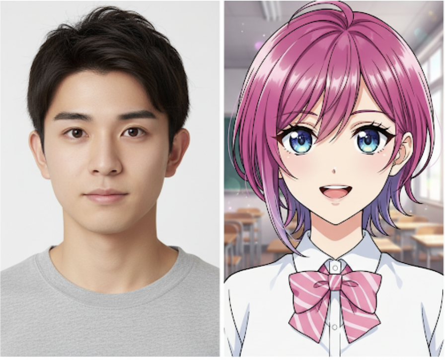 Anime Character - AI image transformation example